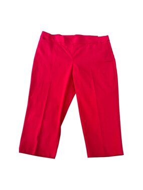 Briggs New York Plus Sz 18W Red Capri NWT Hidden Comfort Stretch Waistband Crop